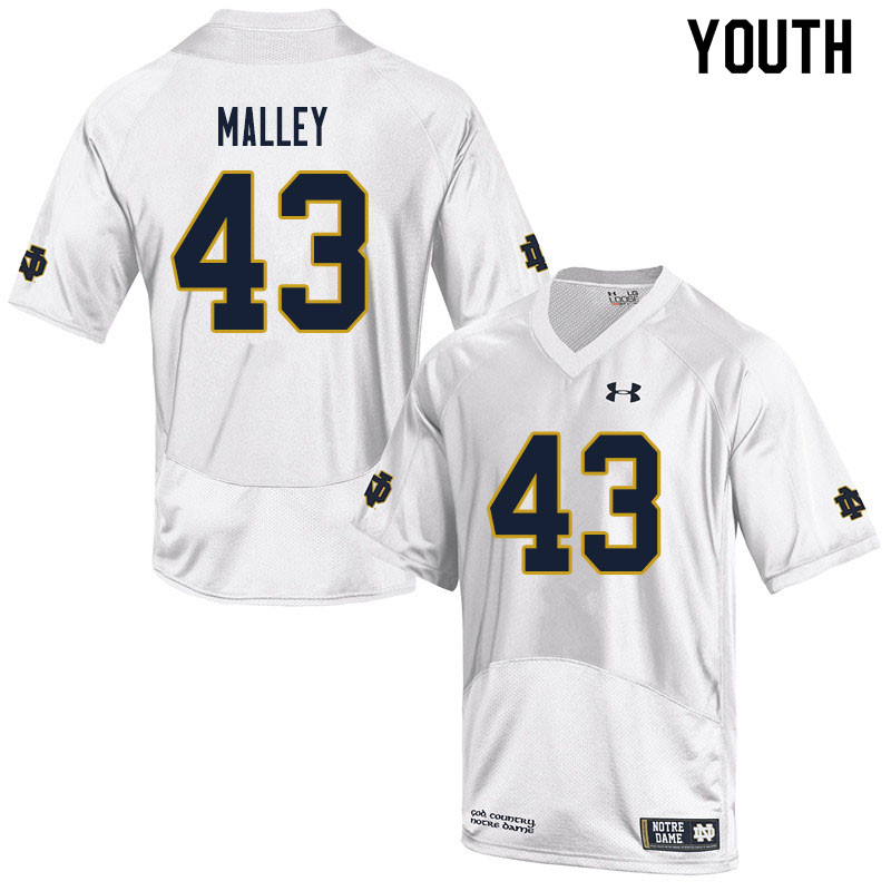 Youth #43 Greg Malley Notre Dame Fighting Irish College Football Jerseys Sale-White